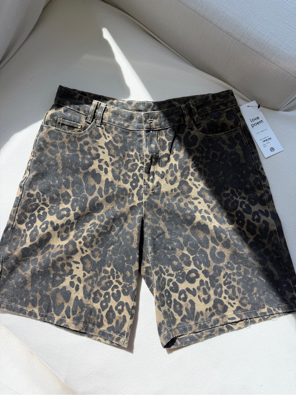 Love Poem Leopard Print High-Rise Women's Bermuda Shorts - Black & Tan